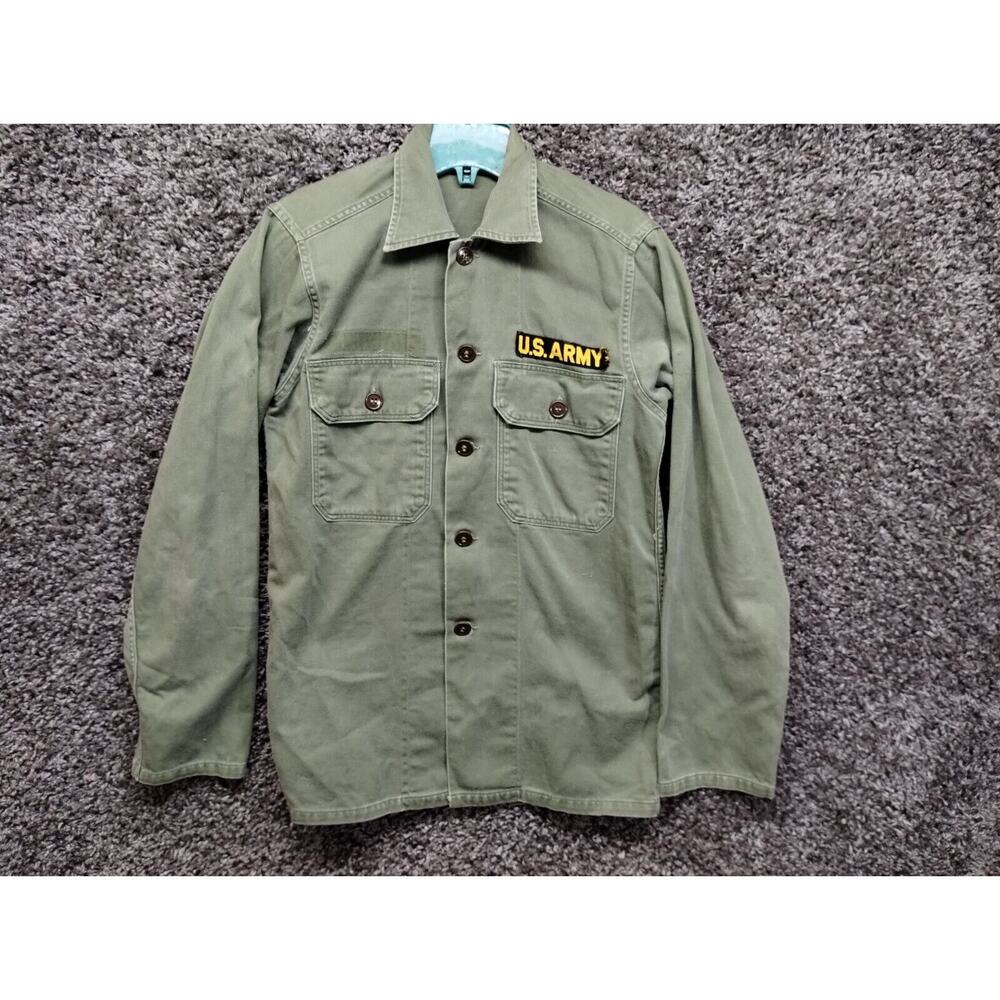 Vintage US Army Shirt Adult Small WW11 1940s Fruit Of The Loom Sanforized